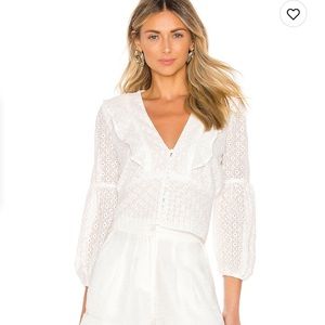Bardot embroidery blouse